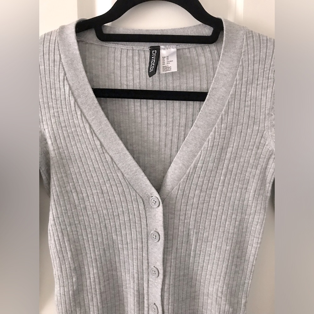 H&M Ribbed Button-Up Knit Mini Dress - Picture 2 of 4